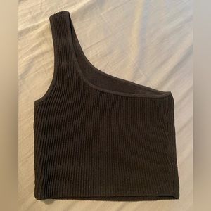 Aritzia Babaton Sculpt Knit One-Shoulder Cropped Tank in XS
